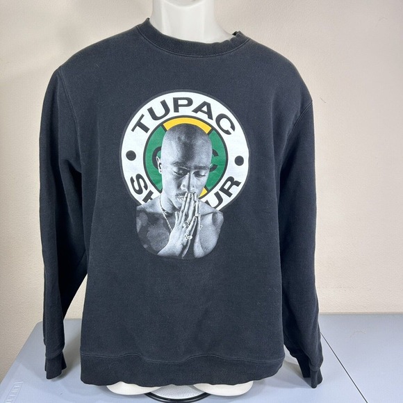 RARE Cross Colours Tupac Shakur 2pac Hip Hop Crew Neck Sweater - Picture 1 of 16
